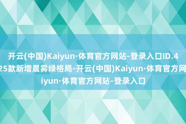 开云(中国)Kaiyun·体育官方网站-登录入口ID.4 CROZZ 2025款新增晨雾绿格局-开云(中国)Kaiyun·体育官方网站-登录入口
