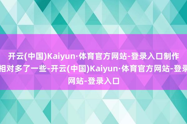 开云(中国)Kaiyun·体育官方网站-登录入口制作工夫相对多了一些-开云(中国)Kaiyun·体育官方网站-登录入口