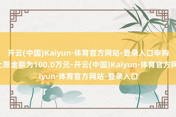 开云(中国)Kaiyun·体育官方网站-登录入口申购、改动转入上限金额为100.0万元-开云(中国)Kaiyun·体育官方网站-登录入口