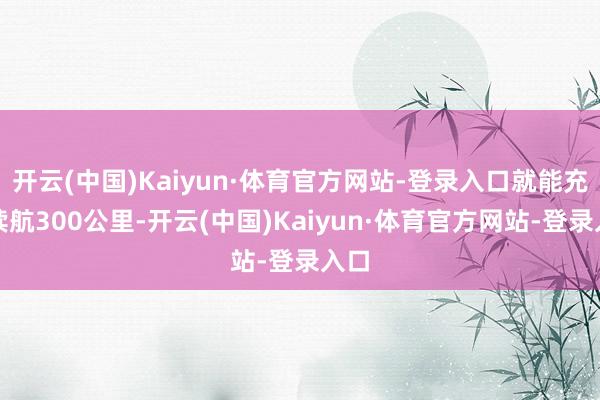 开云(中国)Kaiyun·体育官方网站-登录入口就能充电续航300公里-开云(中国)Kaiyun·体育官方网站-登录入口